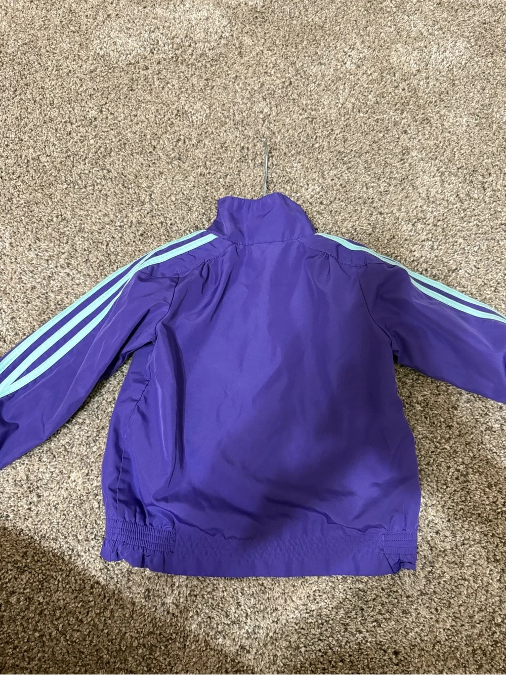 adidas Purple Kids Track Jacket with Mint Stripes